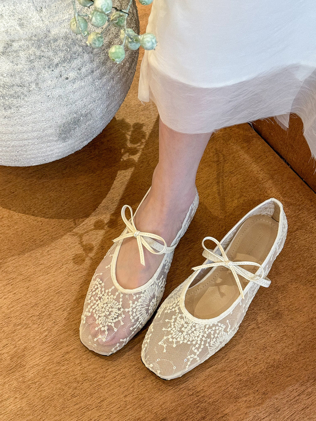Damen erotische Ballerinas mit filigranem Schnürdesign und komfortabler Innensohle R&B