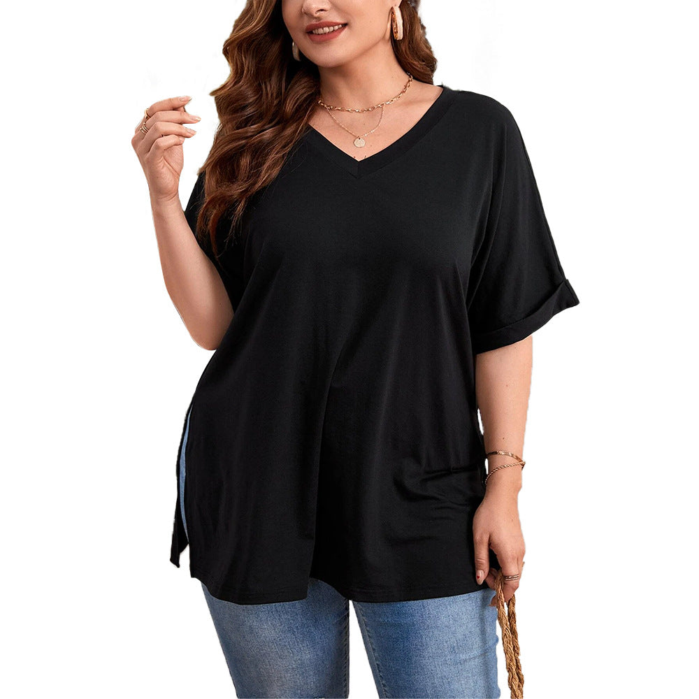 Damen V-Ausschnitt T-Shirt R&B