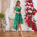 Damen Verspieltes Hochzeitskleid mit asymmetrischem Saum und Rüschendetails R&B