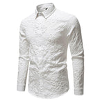 Herren Langarmhemd mit detailreicher Blumenstickerei R&B