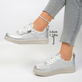 Damen Sportliche Sneaker mit glänzendem Obermaterial und praktischem Reißverschluss R&B