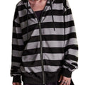 Damen Streifen-Hoodie mit Reißverschluss und lässigem Schnitt R&B