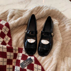 Damen Ballerinas mit eleganter Riemchenverzierung und modischem Kontrastdesign