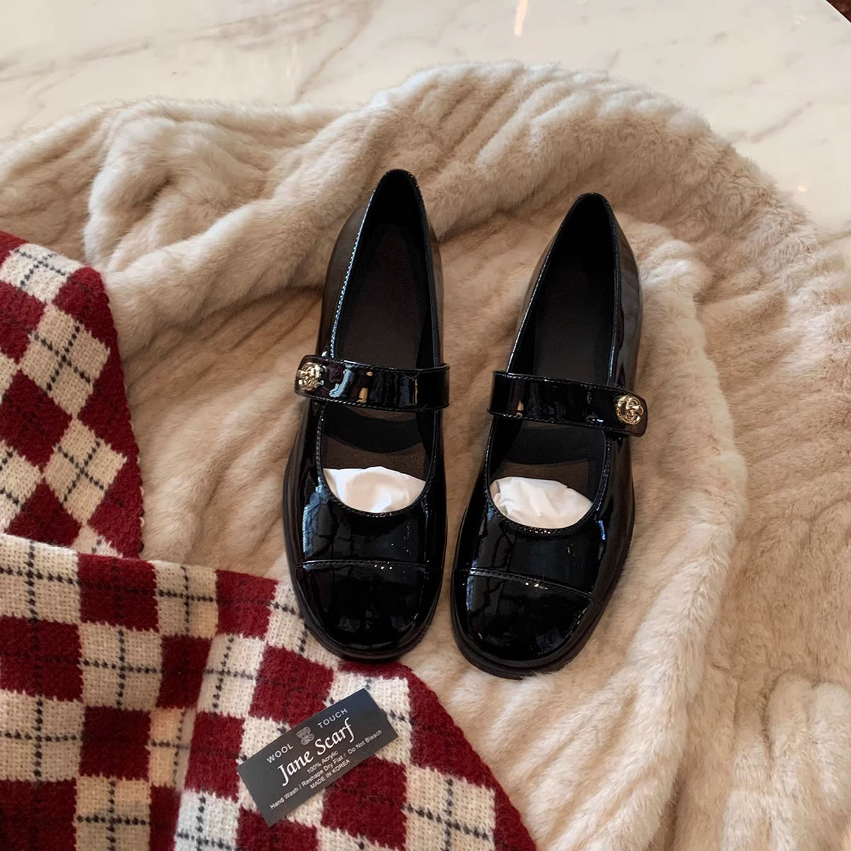 Damen Ballerinas mit eleganter Riemchenverzierung und modischem Kontrastdesign