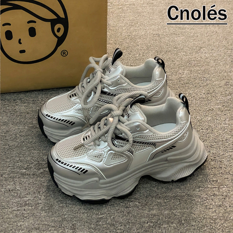 Damen Modische Chunky Sneakers mit atmungsaktiver Mesh-Oberfläche und ausgeprägtem Profil