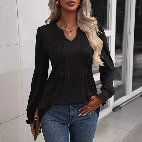 Damen Langarmshirt mit eleganter Rüsche R&B