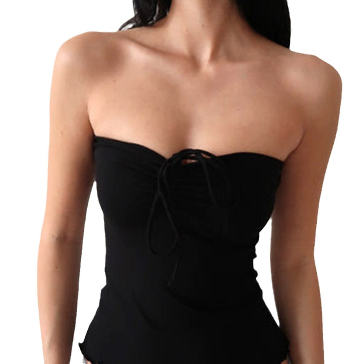 Damen Bandeau-Top mit zarten Rüschendetails und verstellbaren Trägern R&B