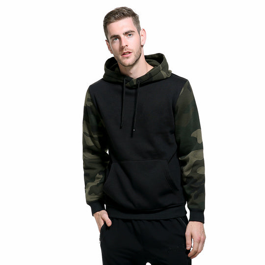 Herren Kapuzenpullover mit modernem Camouflage-Design und praktischen Taschen R&B