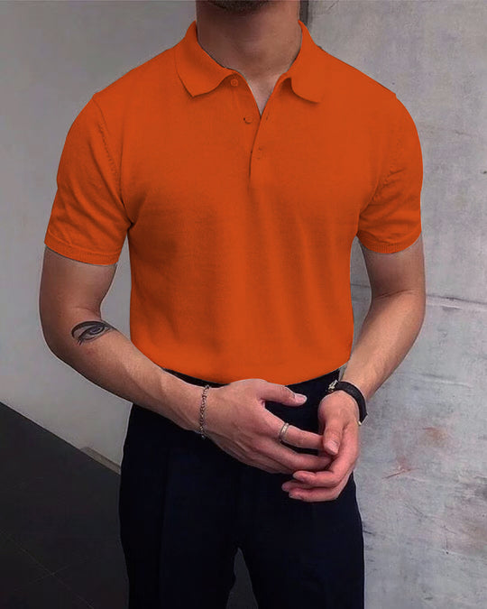 Herren Polo-Shirt aus atmungsaktiver Baumwolle mit elegantem Kragen R&B