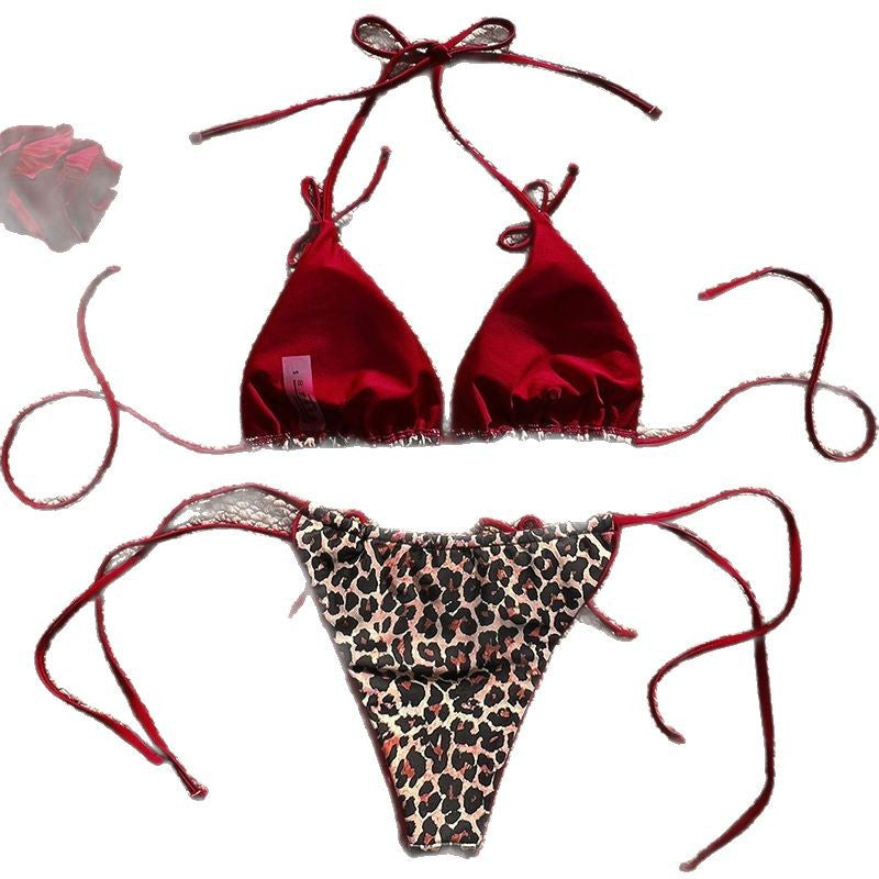 Damen Triangel-Bikini mit verspieltem Animal-Print