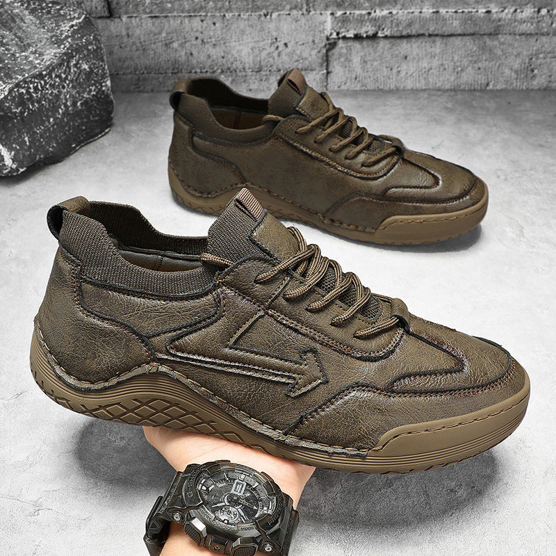 Herren Sportliche Leder Sneakers mit atmungsaktiver Sohle R&B