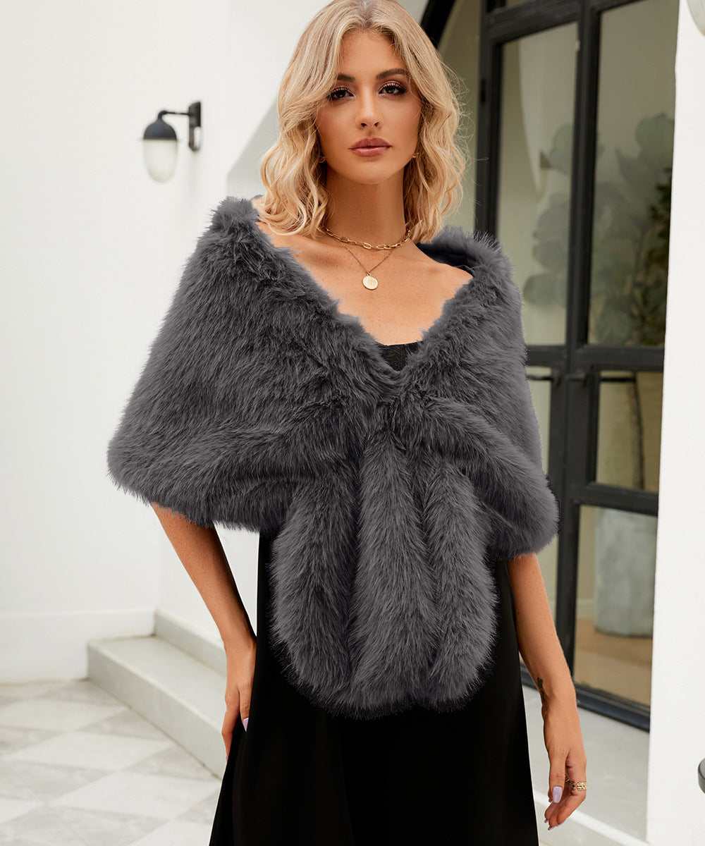 Damen Luxuriöse Kunstpelz Stola R&B