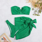 Damen Bandeau-Bikini mit elegantem Binde-Rock und raffinierten Details R&B