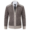 Herren elegante Strickjacke mit modernem Reißverschluss und hohem Kragen R&B