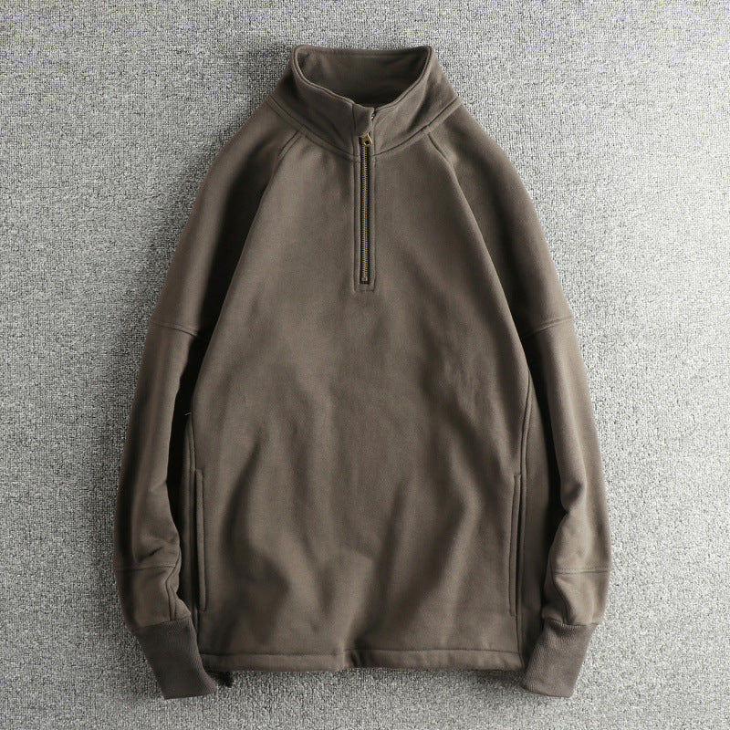 Herren Fleecejacke mit halbem Reißverschluss und seitlichen Eingrifftaschen R&B