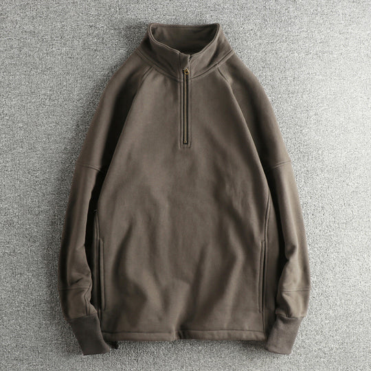 Herren Fleecejacke mit halbem Reißverschluss und seitlichen Eingrifftaschen R&B
