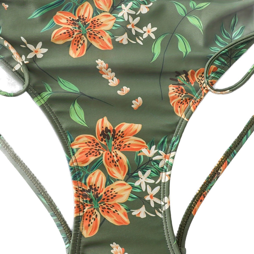 Damen Hochgeschnittener Bikini mit Raffung R&B