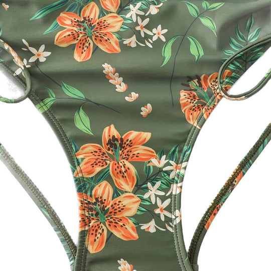 Damen Hochgeschnittener Bikini mit Raffung R&B