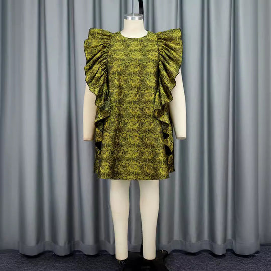 Damen glamouröses Kleid mit voluminösen Rüschen R&B