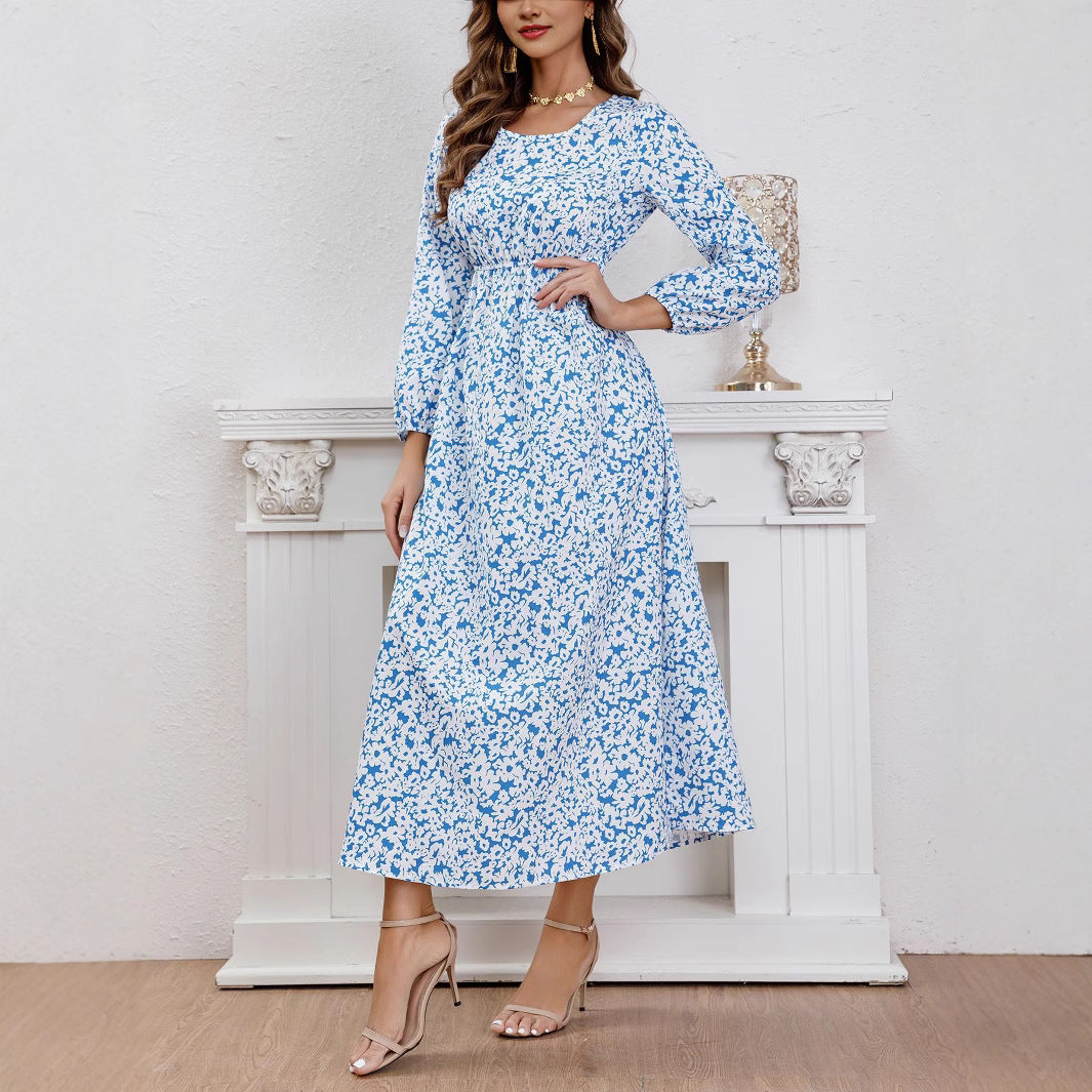 Damen Maxikleid mit Blumenmuster und Taillierung R&B