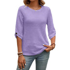 Damen Lässiges Langarmshirt mit strukturiertem GewR&Be R&B