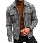 Herren modische Karojacke mit praktischen Brusttaschen und figurschmeichelndem Schnitt