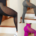 Damen Sportleggings mit atmungsaktivem Netzdesign und hoher Taille R&B