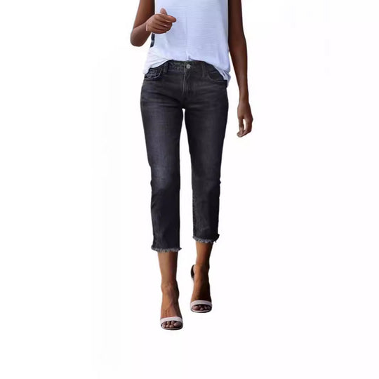 Damen zeitlose Jeans im modernen Schnitt mit cropped Bein R&B