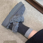 Damen Gemütliche Fell-Clogs mit weichem Innenfutter und rutschfester Sohle R&B