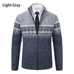 Herren Strickjacke mit modernem Muster und hohem Kragen R&B