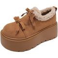Damen Komfortable Plateau-Schuhe mit weichem Lammfell-Design R&B