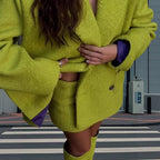 Damen Trendiger Überwurf-Blazer aus Wollmischung mit Herz-Detail R&B