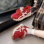 Damen Sportliche Chunky Sneakers mit rutschfester Sohle und atmungsaktiver Obermaterialstruktur R&B