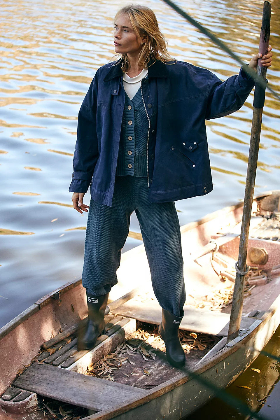 Damen lässige Oversize-Jacke mit funktionalen Taschen und zarten Knopfdetails R&B