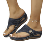 Damen Komfortable Zehentrenner-Sandalen mit modischem Verzierungsdetail R&B