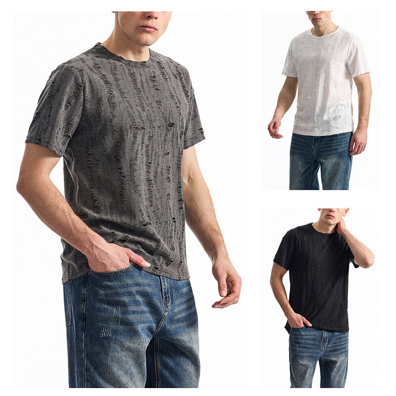 Herren T-Shirt mit modischem Strukturdesign und lässigem Vintage-Look