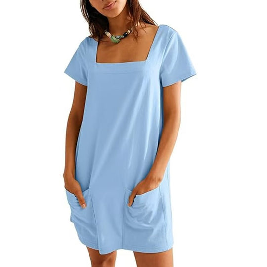 Damen Bequemes Freizeitkleid mit Taschen R&B