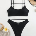 Damen Triangel-Bikini-Set mit innovativem Schnitt und verstellbaren Trägern R&B
