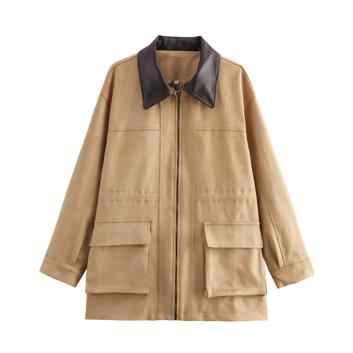 Damen Utility Jacke mit breitem Kragen und aufgesetzten Taschen