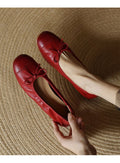 Damen Ballerinas mit elegantem Schleifenakzent aus hochwertigem Leder