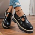 Damen Modische Schnürschuhe mit verstellbarem Riemen und robustem Profil R&B