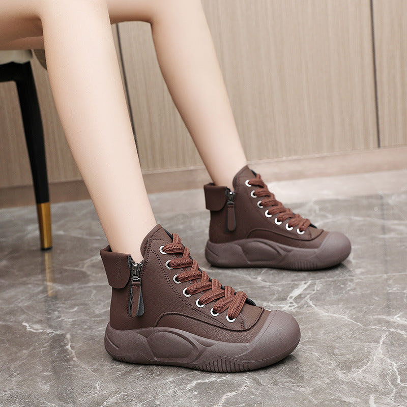 Damen Hochformatige Sneakers mit seitlichem Reißverschluss und robustem Gummiprofil R&B