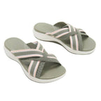 Damen Komfortable Clogs mit elegantem Kreuzband-Design und ergonomischem Fußbett R&B