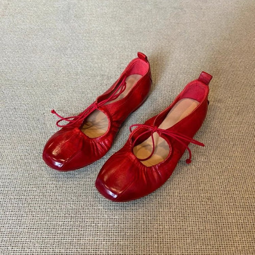 Damen Ballerina-Schuhe mit verspieltem Schnürdesign und bequemer Innensohle R&B