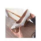 Damen elegante Ballerinas mit dekorativem Schleifendesign