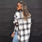 Damen Kariertes Oversized-Hemd im lässigen Stil R&B