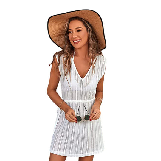 Damen lässiges Häkelstrandkleid R&B