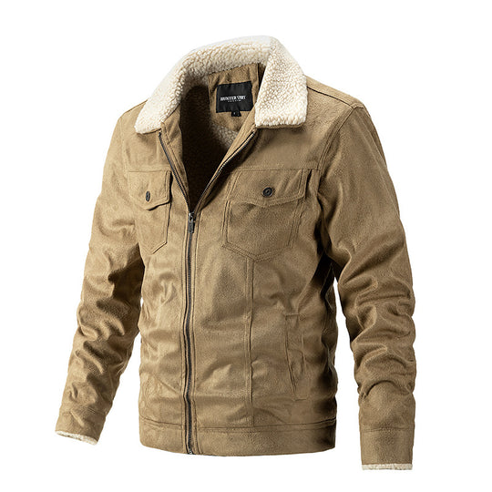 Herren Übergangsjacke mit Kunstfellkragen und praktischen Brusttaschen R&B