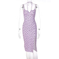 Damen Midi-Kleid mit floralem Muster und raffiniertem Schlitz R&B