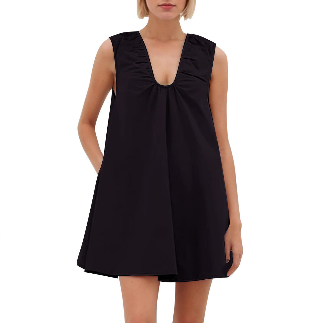 Damen Lässiges Sommerkleid mit Rüschen-Ausschnitt R&B